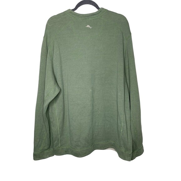 Tommy Bahama Sweater Mens XL Green Tan Reversible Pullover Long Sleeve Sweater - Picture 2 of 9